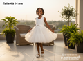 Robe de Cérémonie Blanche Fille - Taille 4 à 14 ans