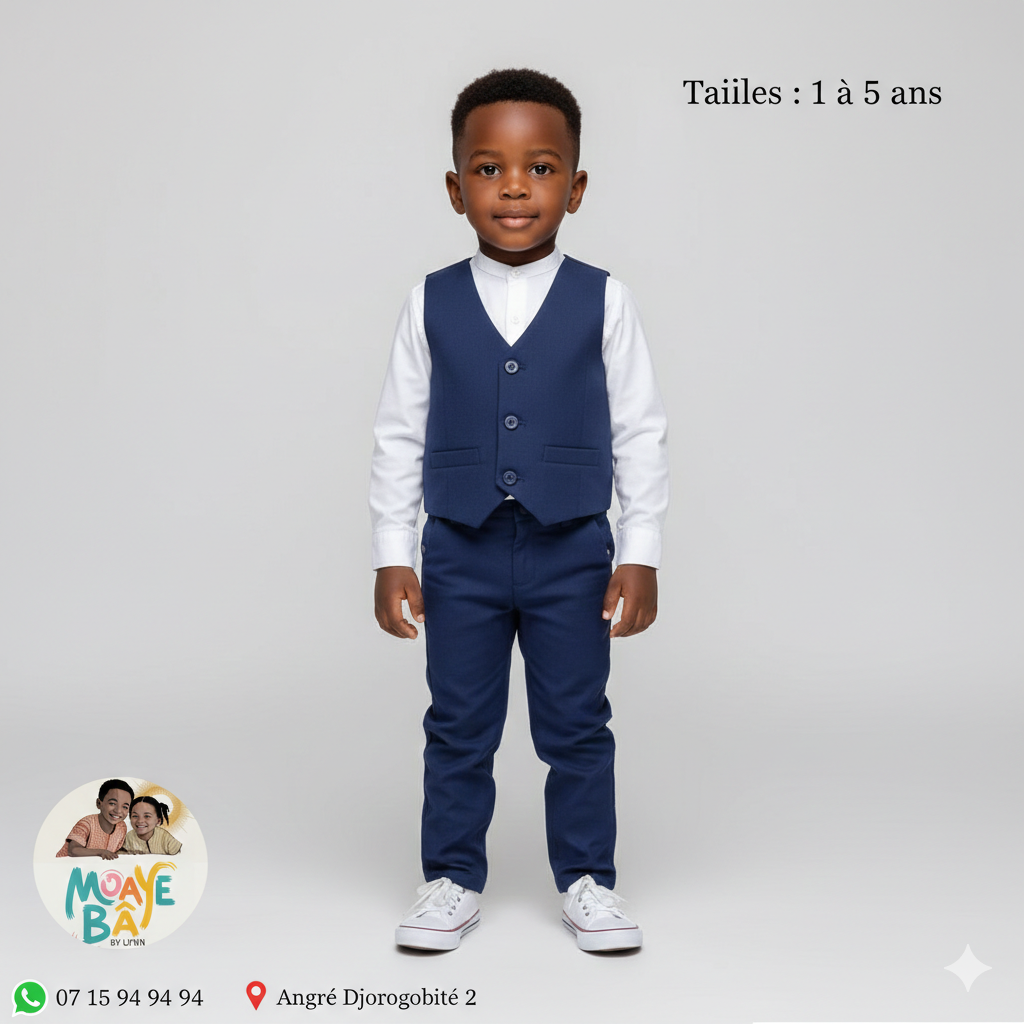 Ensemble Gilet Garçon 1-5 ans - Costume 3 Pièces
