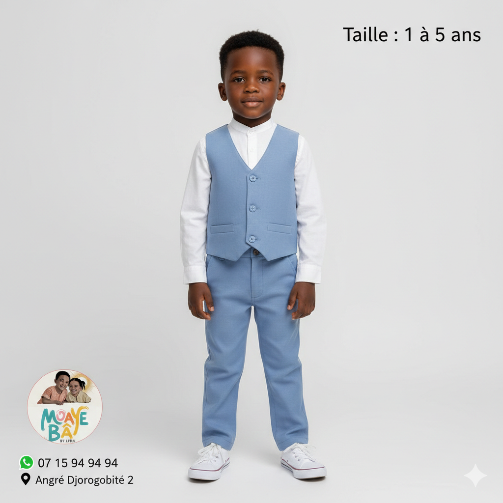 Ensemble Gilet Garçon 1-5 ans - Costume 3 Pièces