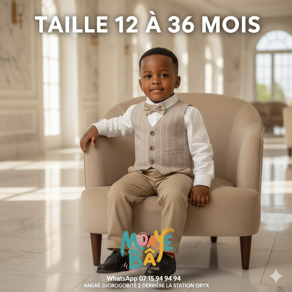 Ensemble Élégant Garçon - Gilet, Chemise et Pantalon (12-36 Mois)