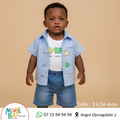 Ensemble Garçon Chemise Bleue et Short Jean - 3 à 24 mois