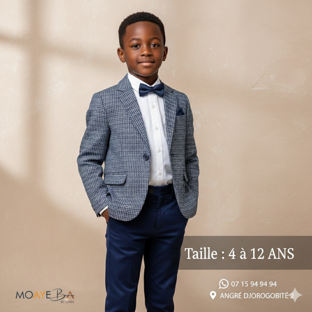 Ensemble Blazer Élégant Garçon - Taille 4 à 12 ans