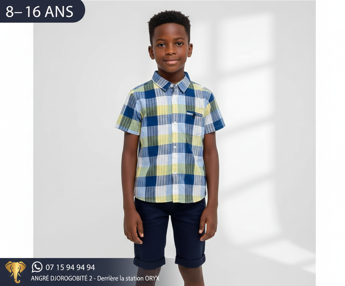 Chemise à Carreaux Garçon 8-16 ans
