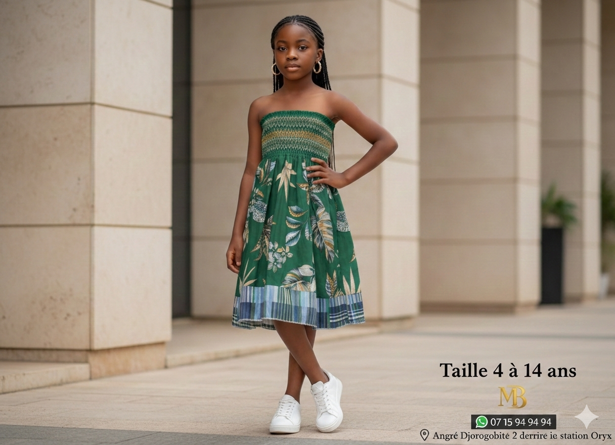 Robe Fille Fleurie - Taille 4 à 14 ans