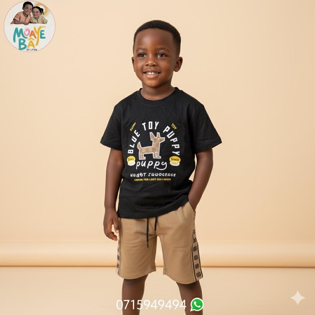 Ensemble T-shirt & Short Garçon – Blue Toy Puppy promotion