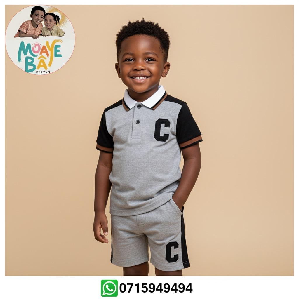Ensemble Polo & Short Garçon – Bicolore Varsity PROMOTION