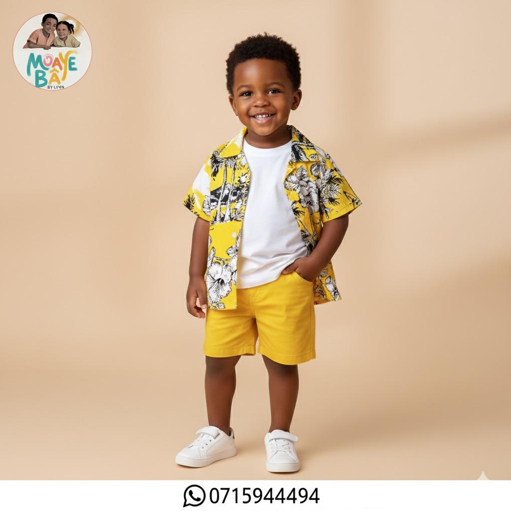 Ensemble Chemise & Short Garçon – Tenue Décontractée Enfant (Promotion)