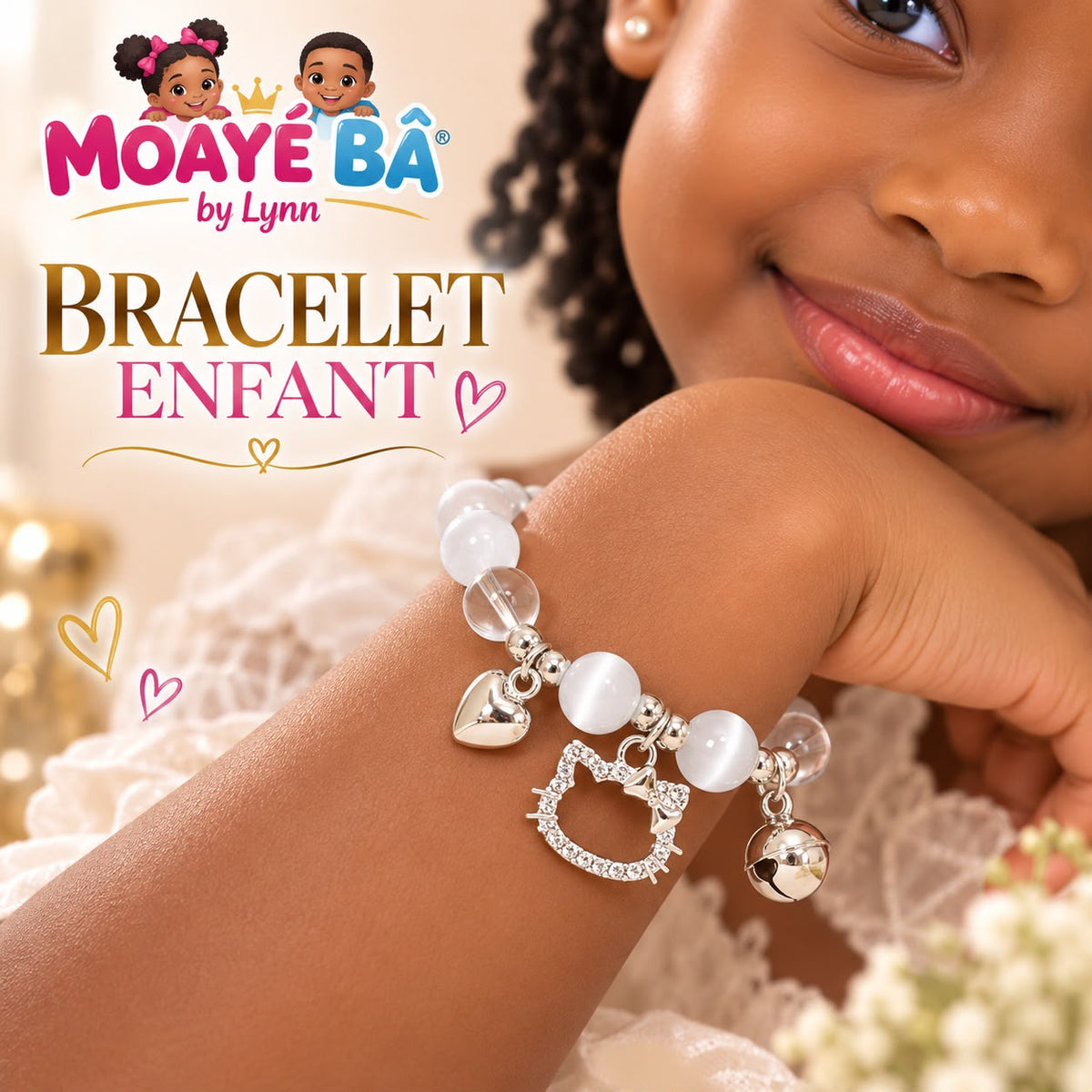 Bracelet enfant fille à perles et breloques – Modèles assortis