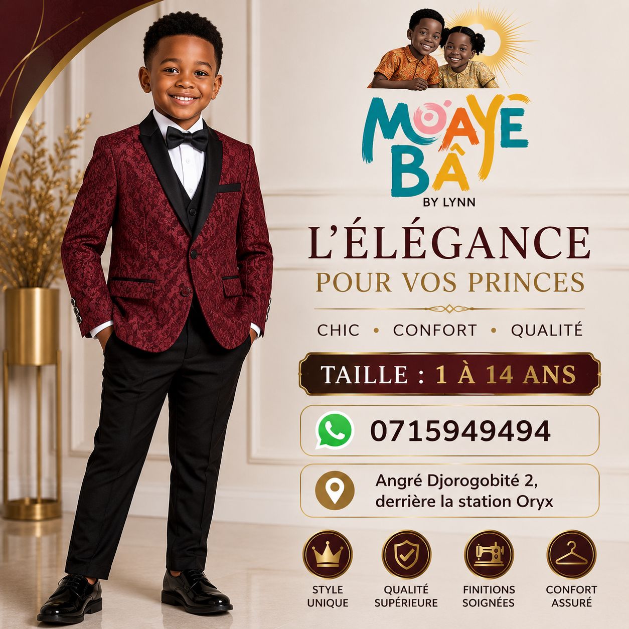 Costume de Cérémonie Garçon – Élégance Royale