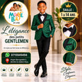 Costume Gentleman Jacquard Vert – Taille 1 à 14 ans | MOAYÉ BÂ by Lynn