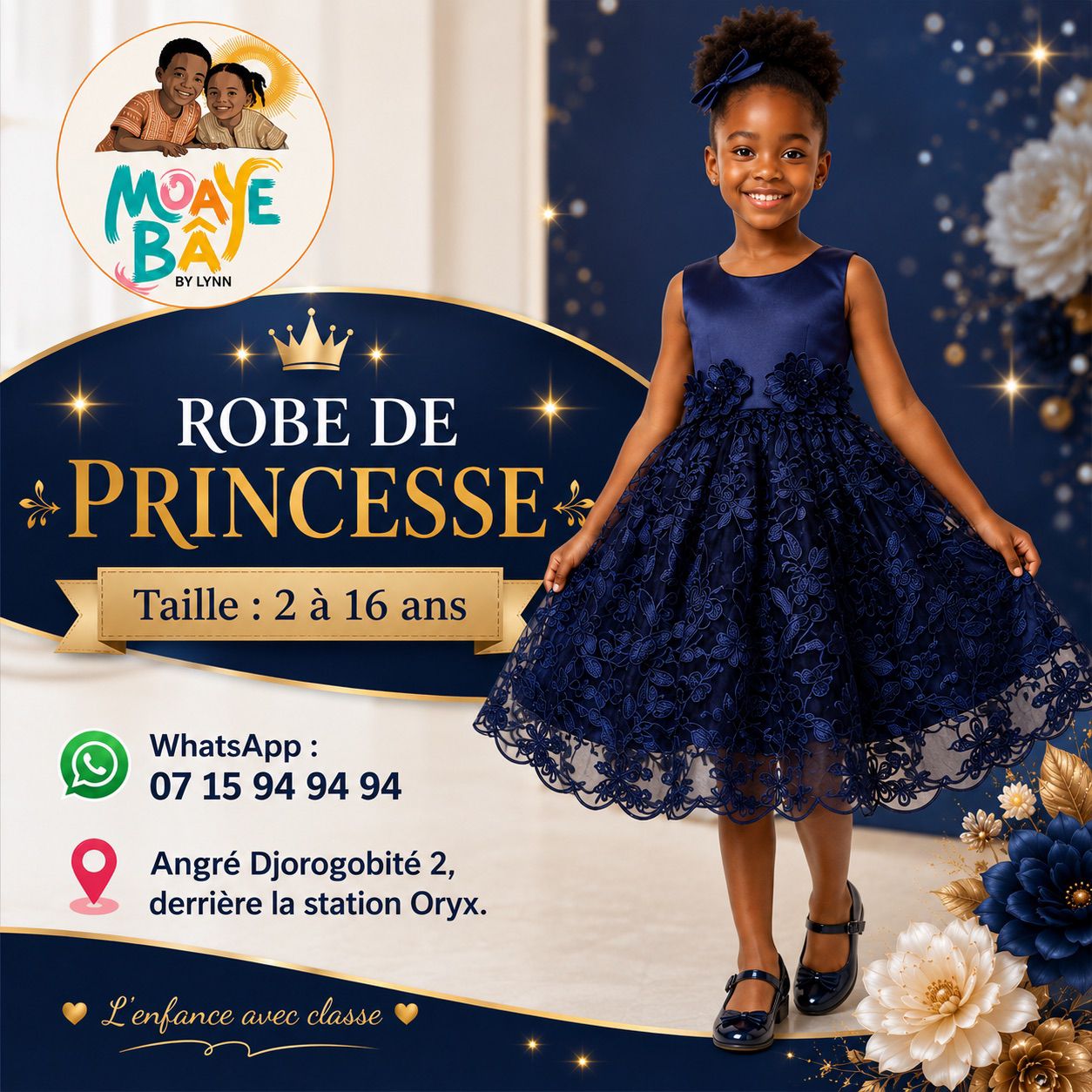 Robe de Cérémonie Fille – Élégance & Raffinement | 2 à 16 ans