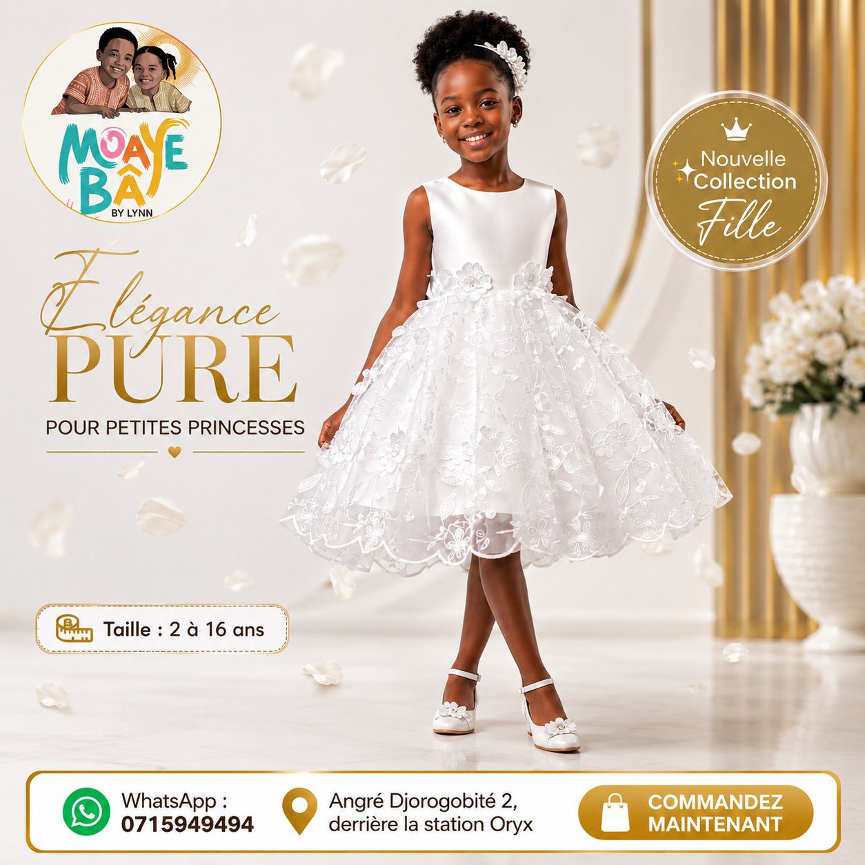 Robe de Cérémonie Fille – Élégance & Raffinement | 2 à 16 ans