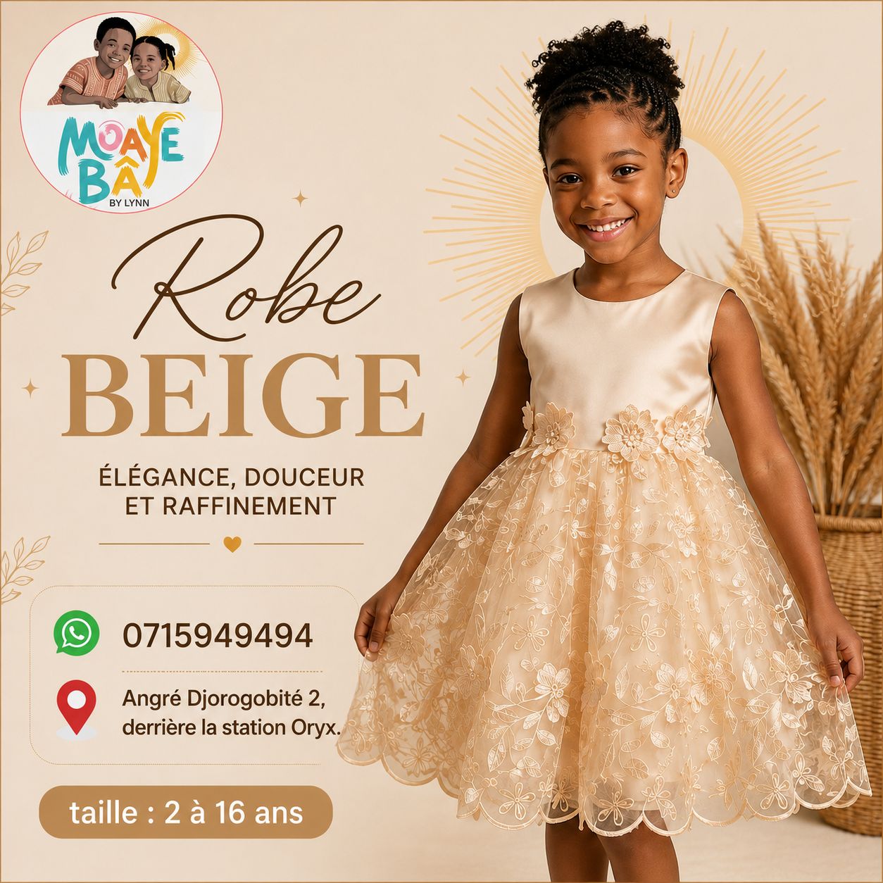 Robe de Cérémonie Fille – Élégance & Raffinement | 2 à 16 ans