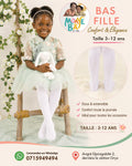 Collant Blanc Fille – Doux & Extensible | Taille 3-12 ans REF HD120