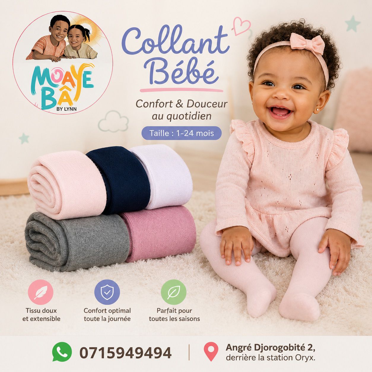 Collant Bébé – Lot de 2 | 1-24 mois