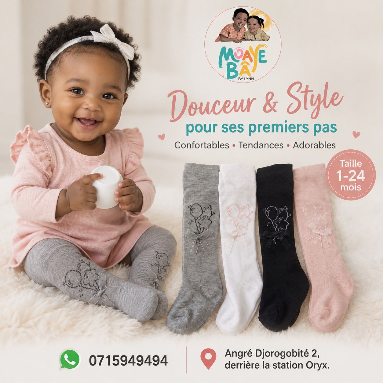 Collants Bébé – Lot de 2 | Douceur & Style pour ses Premiers Pas