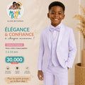 Costume Blanc Élégant Garçon – Veste + Gilet + Pantalon + Nœud Papillon